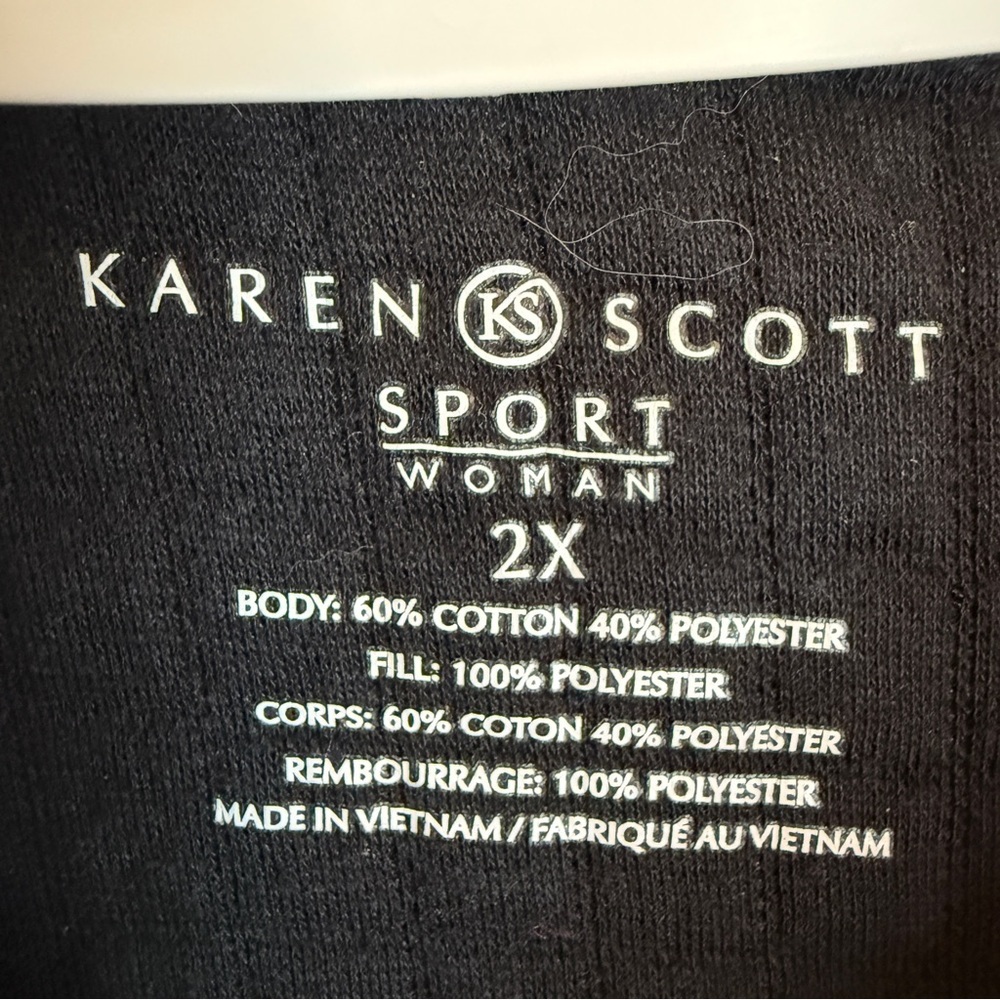 Karen Scott Black Quilted Zip Plus size Jacket Classic women’s 2X - Picture 6 of 12